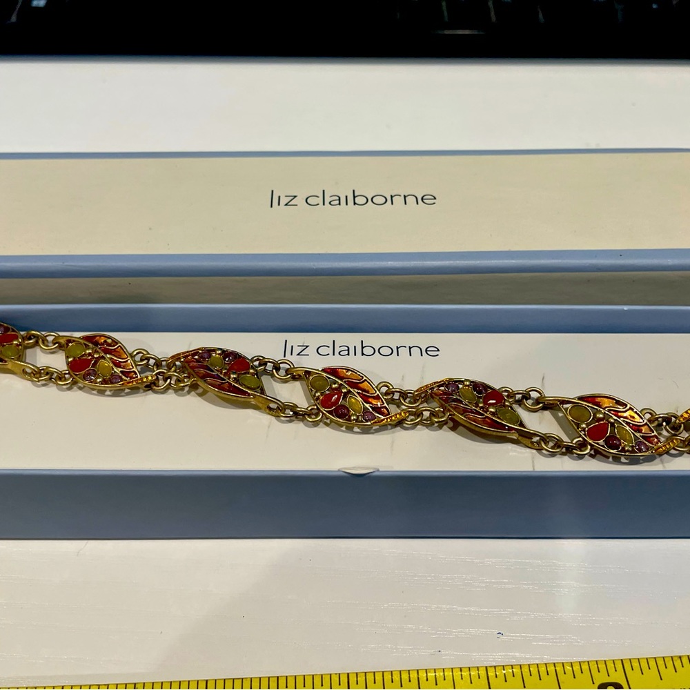 Women's Liz Claiborne Bracelet Multicolor Gold Tone Costume Jewelry NIB.